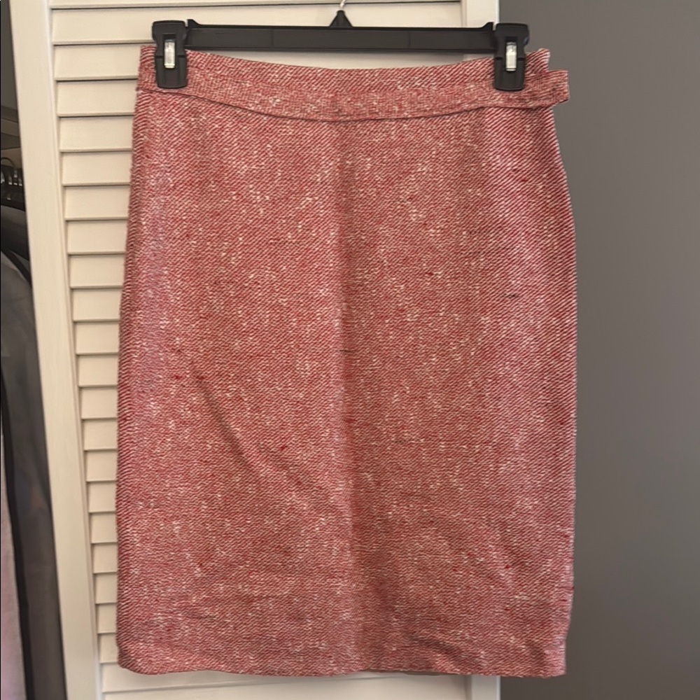 Nina Ricci Red Light Weight Tweed Skirt NWT 40